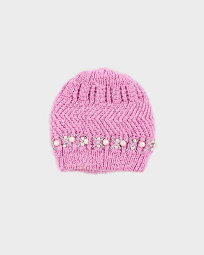 Unisex Pink Hand Knit Beanie - O/S sold by Rokit