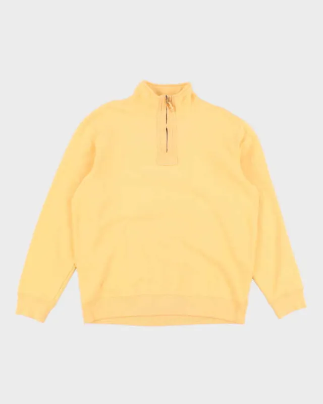 00s Eddie Bauer Yellow Quarter Zip Sweatshirt - M sold by Rokit