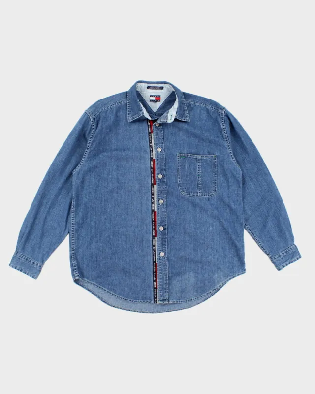 Vintage 90s Tommy Hilfiger Oversized Denim Shirt - L sold by Rokit