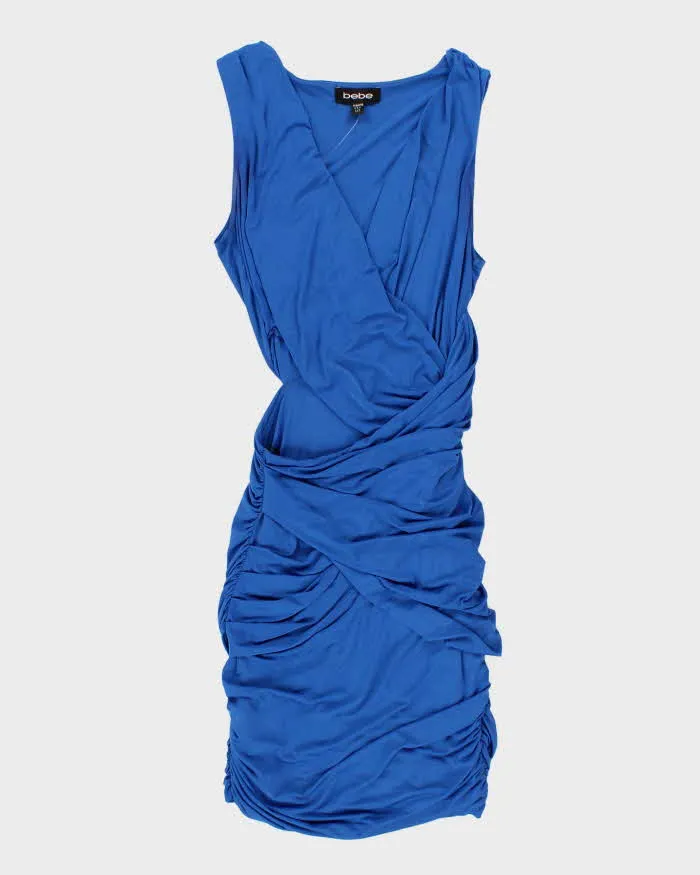 Vintage Woman's Blue Bebe ruched Evening Dress - XXS sold by Rokit