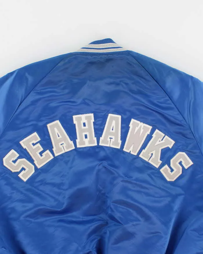 Men's Blue Seattle Sea Hawkes x NFL Satin Varsity Jacket - M sold by Rokit product image thumbnail 4