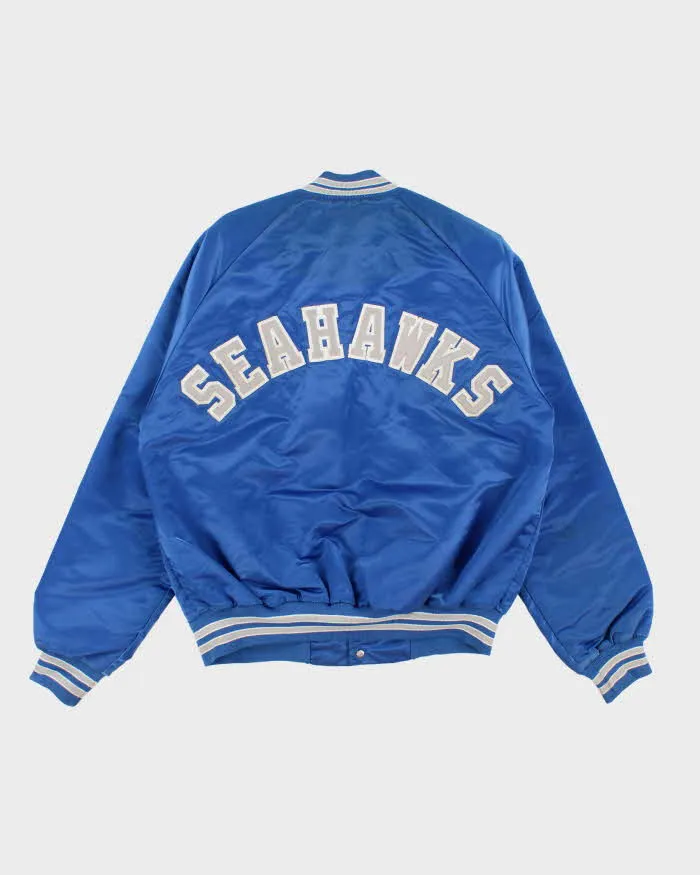 Men's Blue Seattle Sea Hawkes x NFL Satin Varsity Jacket - M sold by Rokit product image thumbnail 2