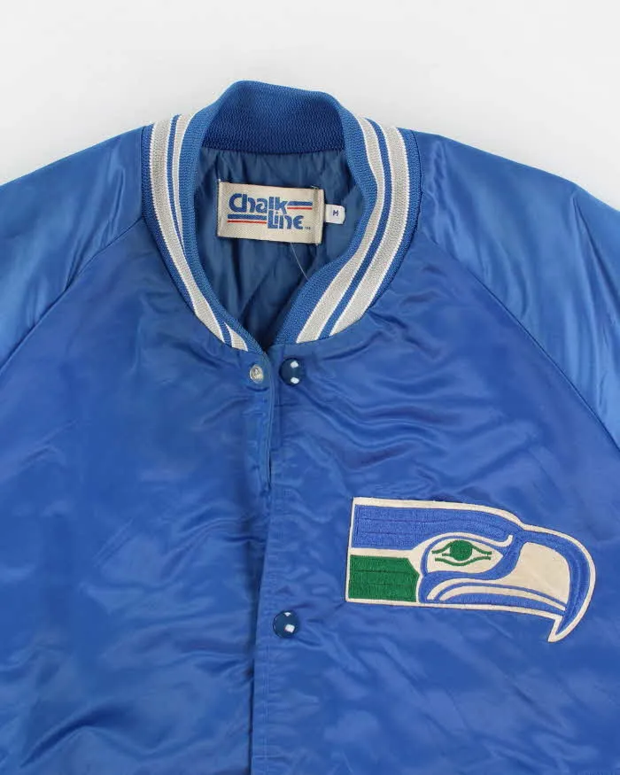 Men's Blue Seattle Sea Hawkes x NFL Satin Varsity Jacket - M sold by Rokit product image thumbnail 3
