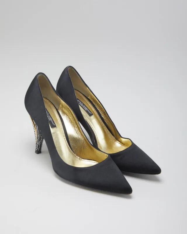 Women's Black Dolce & Gabbana Crystallised heels - 6 made by Dolce & Gabanna