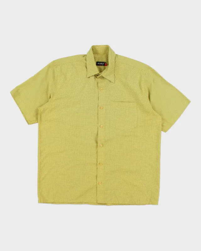 Y2k 00s Pearls Yellow Check Shirt - M sold by Rokit