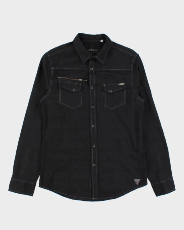 Y2K 00s Guess Patterned Black Shirt - M sold by Rokit
