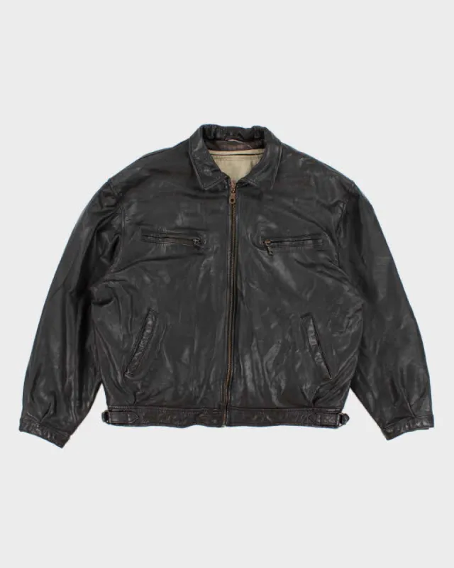 Vintage 80s/90s Aliza's Outerwear Quilt Lined Leather Jacket - XL sold by Rokit