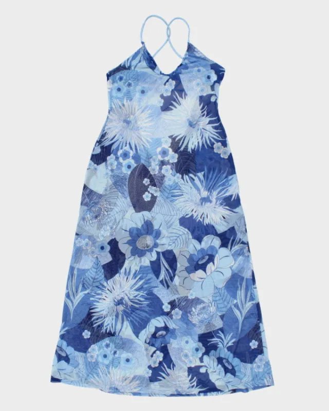 Y2k 00s LA Senza Mesh Floral Backless Dress - M sold by Rokit