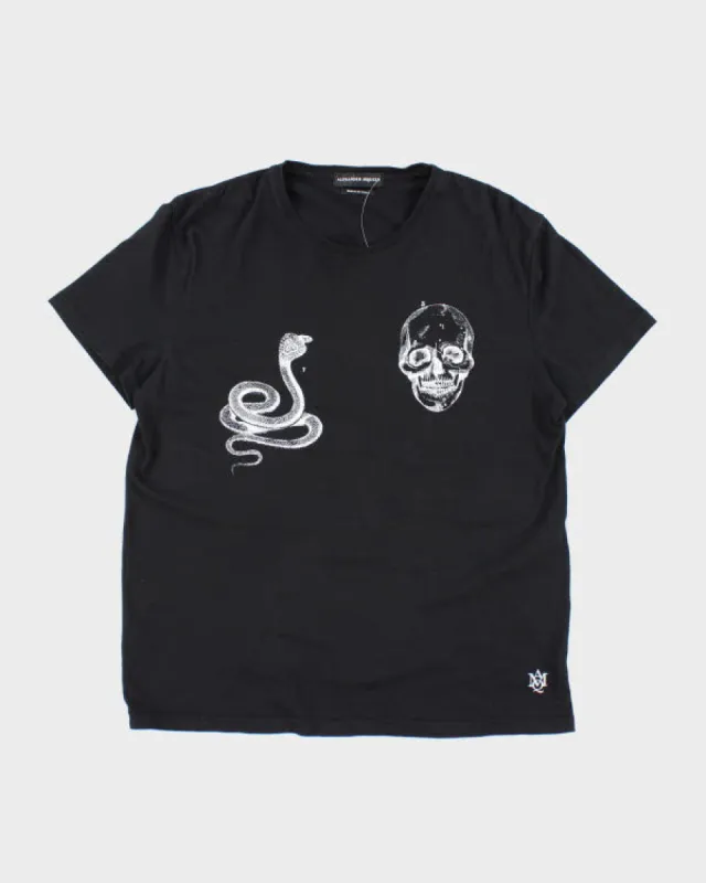 Alexander McQueen Black Skull & Snake T-shirt - L sold by Rokit