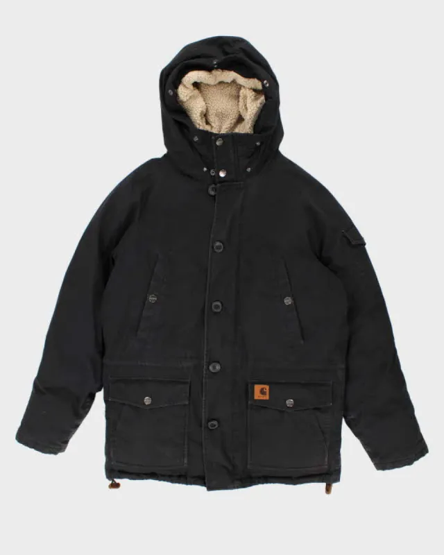 Mens Navy Fleece Line Hooded Carhartt Jacket - M sold by Rokit