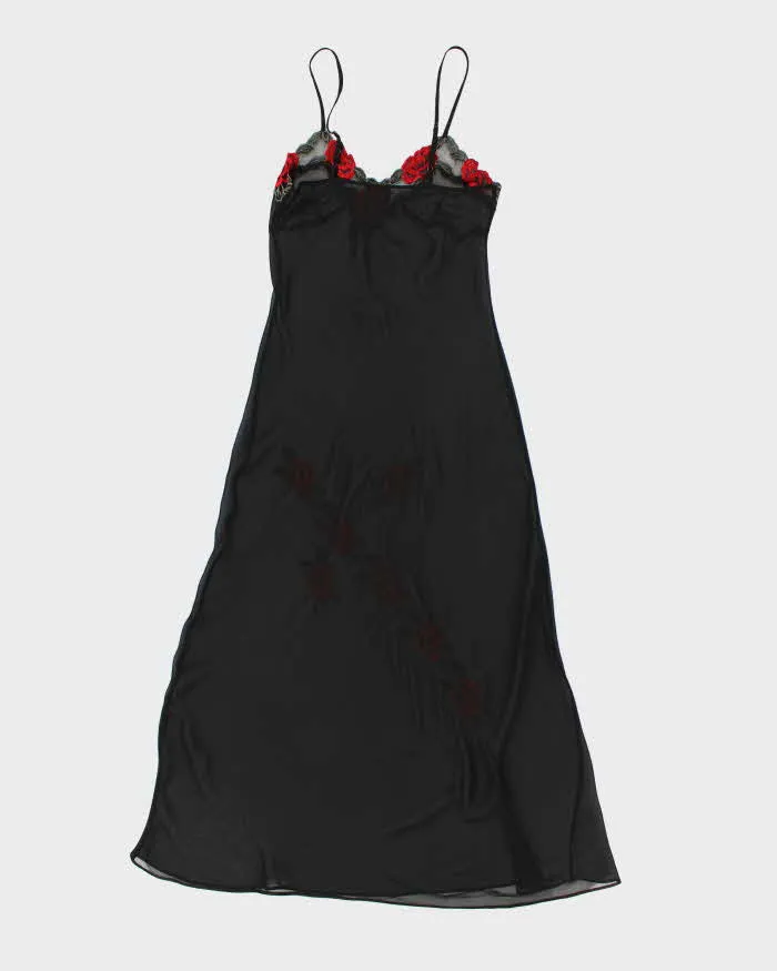 Y2k 00s La Vie En Rose Black Mesh Slip - S sold by Rokit product image thumbnail 2