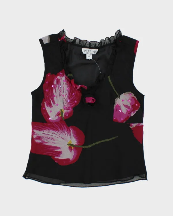 Y2k 00s Papell Ruffle Top - M sold by Rokit