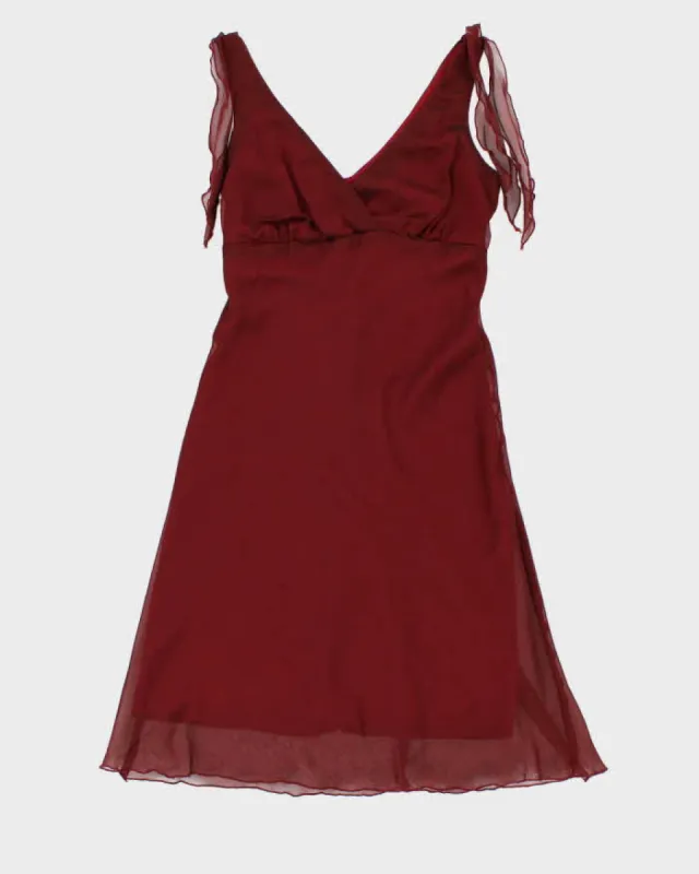 Vintage Woman's Burgundy Iridescent Evening Dress - M sold by Rokit