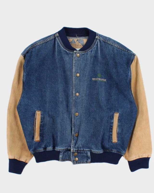 Men's Vintage Denim Bomber Jacket - XXXL sold by Rokit