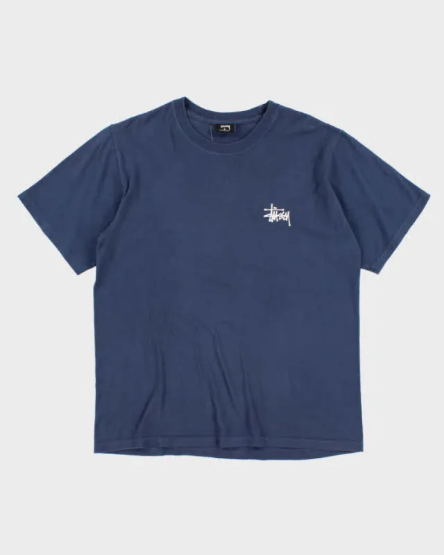 Mens Blue Classic Stussy Logo T shirt - M sold by Rokit