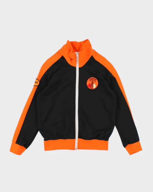 80's Vintage Men's orange and black Track Jacket - M sold by Rokit