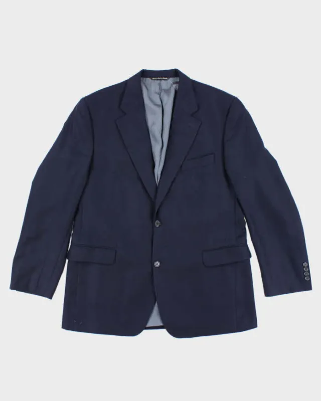Vintage Navy Cashmere Suit Jacket - L sold by Rokit