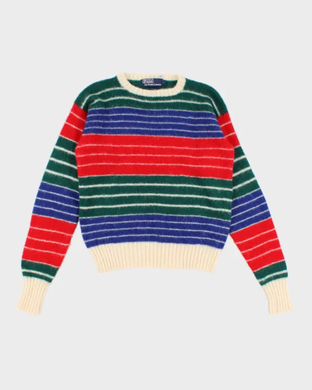 Womens Red Green and Blue Ralph Lauren Wool Jumper - S sold by Rokit