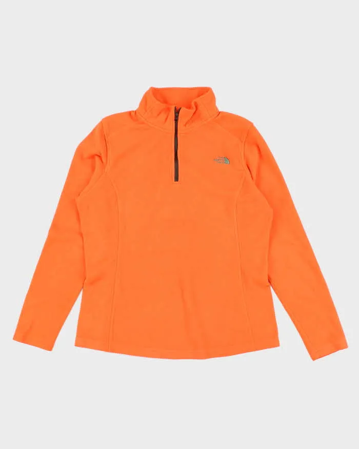 Womens Neon Orange The North Face Quarter Zip Fleece - L sold by Rokit