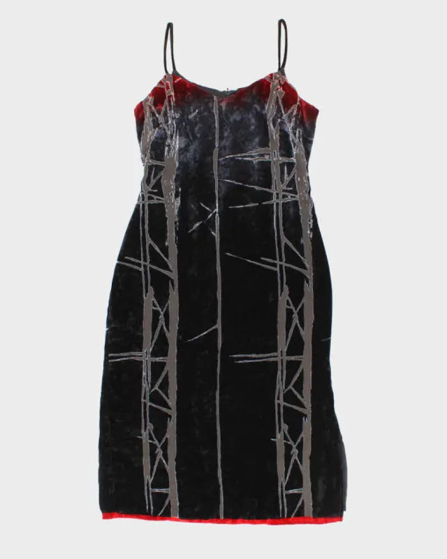 Vintage 90s Patterned Velvet Dress - M sold by Rokit