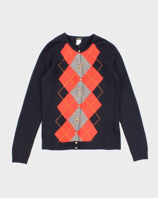 J. Crew Argyle Wool Blend Cardigan - M sold by Rokit
