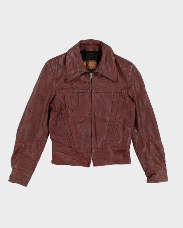 Vintage 70's Fitted Leather Jacket - M sold by Rokit