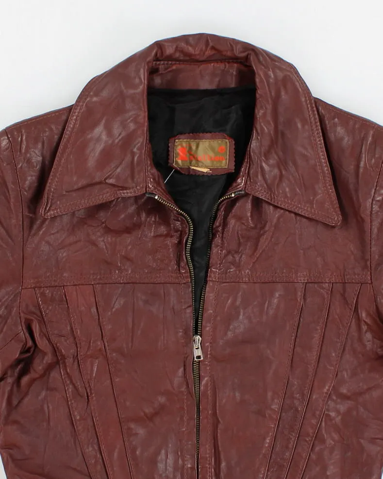 Vintage 70's Fitted Leather Jacket - M sold by Rokit product image thumbnail 3