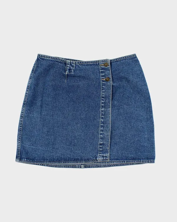 Vintage Y2k 00s Attitude Denim Wrap Skirt - S sold by Rokit