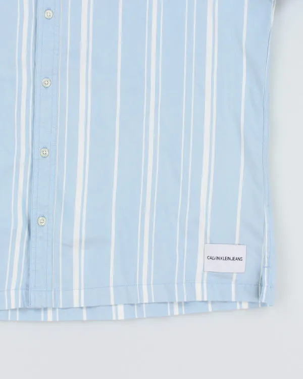 Vintage Men's Calvin Klein Striped Short Sleeve Shirt - L sold by Rokit product image thumbnail 4