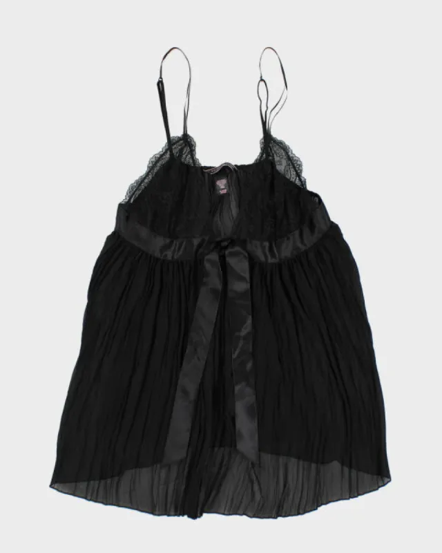 Y2k 00s Victoria's Secret Black Pleated Sheer Cami - XL sold by Rokit
