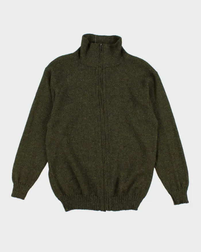 Men's Green Funnel neck Zip Up Cardigan - M sold by Rokit