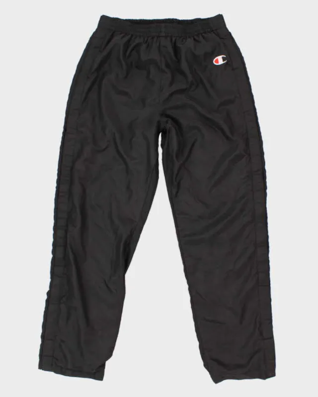 Vintage 90s Champion Black Track Bottoms - M sold by Rokit