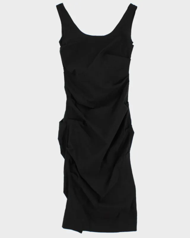 Vintage Woman's Black Le Chateau Ruched Evening Dress - XS sold by Rokit