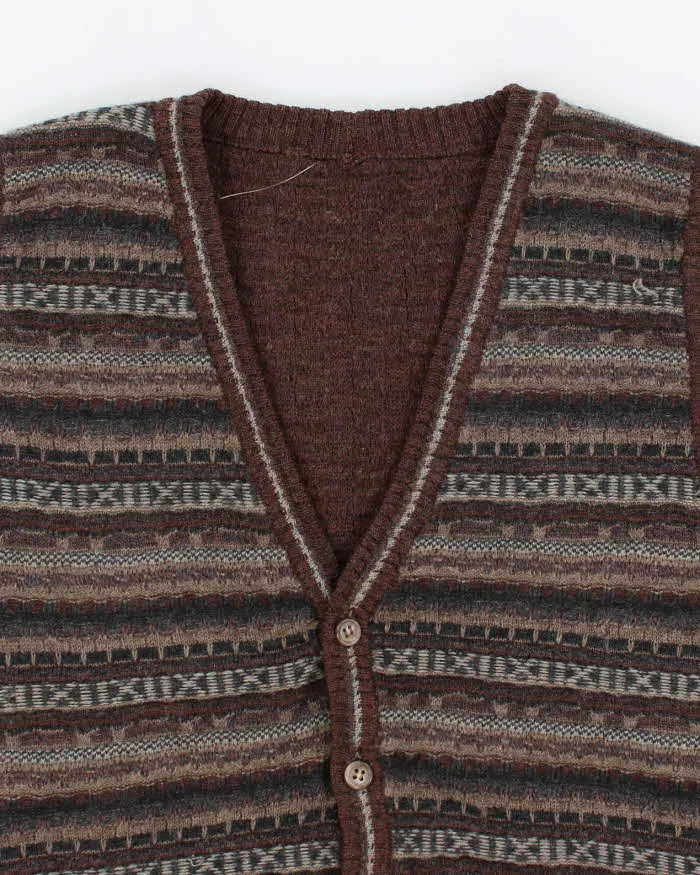 Vintage Patterned Knit Cardigan Vest - M sold by Rokit product image thumbnail 3