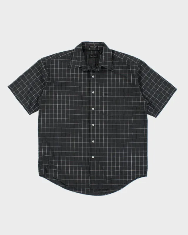 Van Heusen Black Check Shirt - M made by Rokit