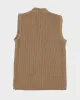 Mens Brown Chunky Knit Button UP Sweater Vest - M sold by Rokit