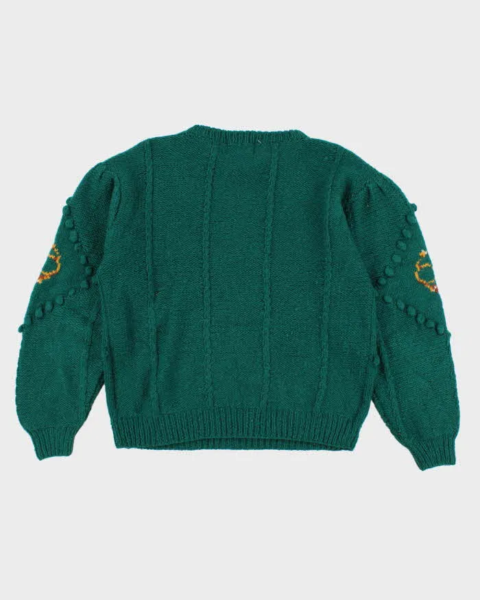 Vintage Men's Green Fox Patterned Knit Sweater - M sold by Rokit product image thumbnail 2