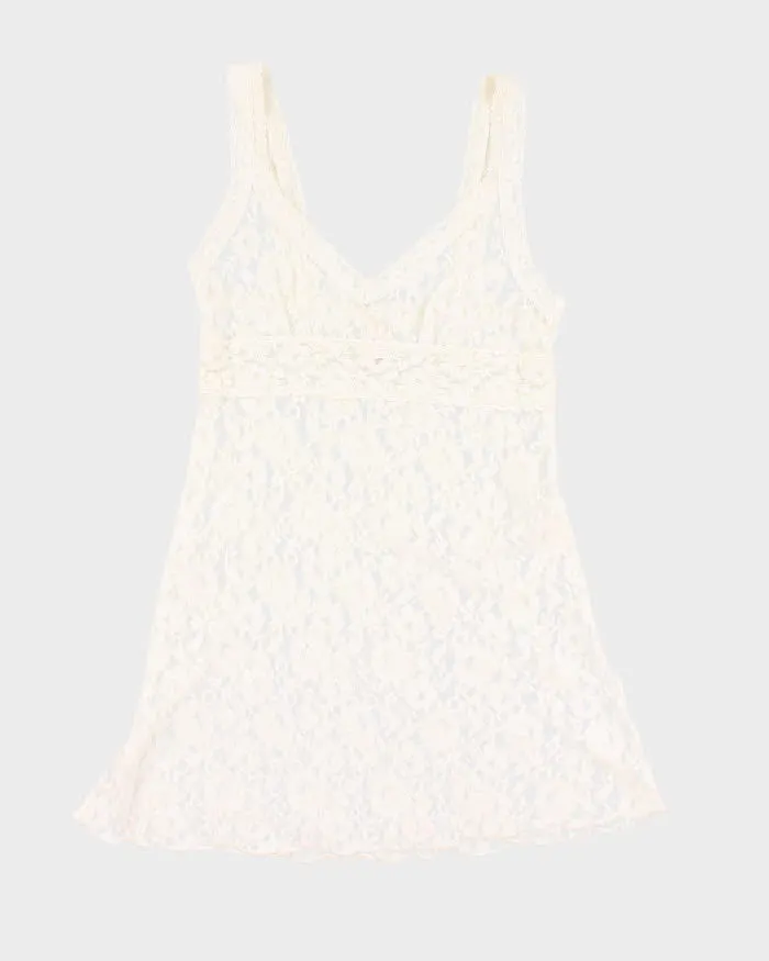 Woman's Cream Lace Slip Dress - M sold by Rokit