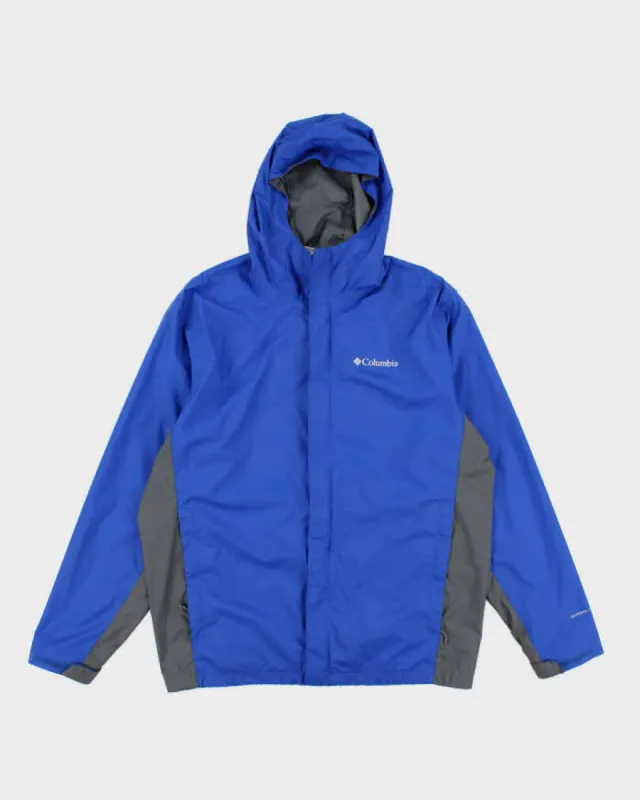 Columbia Blue Hooded Windbreaker - L sold by Rokit