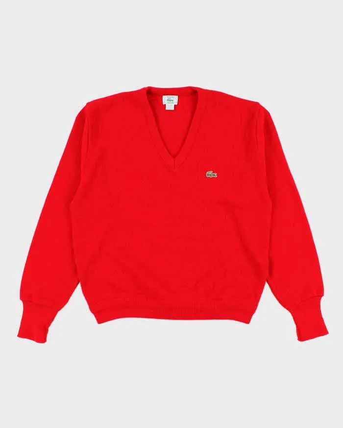 90s Vintage Men's Red Lacoste Izod Knit Jumper - L sold by Rokit