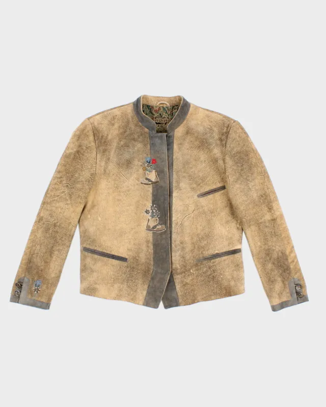 Vintage Darling Patch Embroidered Suede Jacket - L sold by Rokit