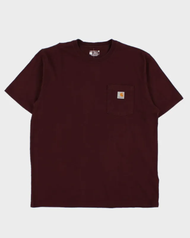 Carhartt Maroon T-Shirt - L sold by Rokit