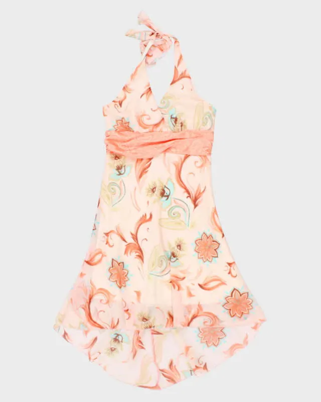 Y2k 00s Sakura Floral Halter Neck Dress - M sold by Rokit