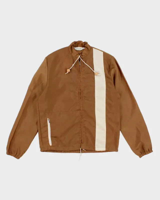 70's Vintage Men's Brown Striped Shell Racing Jacket - S sold by Rokit