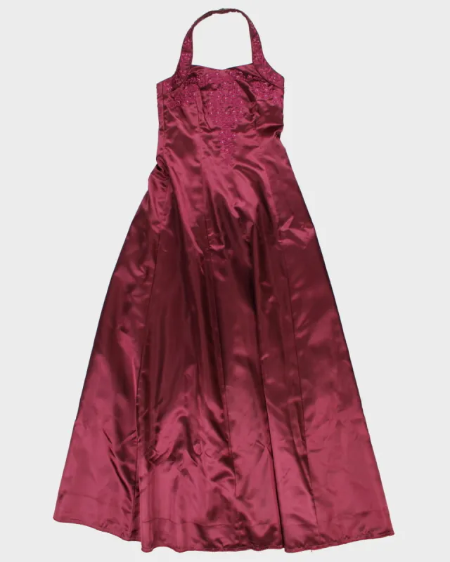 Vintage Embroidered Purple Halter Gown - XS sold by Rokit