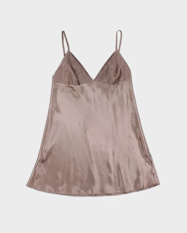 Vintage 90s La Senza Brown Slip Dress - S sold by Rokit