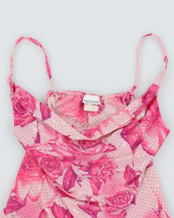 Y2k 00s Pink Cowl Neck Sparkly Cami - S sold by Rokit product image thumbnail 3