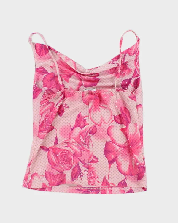 Y2k 00s Pink Cowl Neck Sparkly Cami - S sold by Rokit product image thumbnail 2