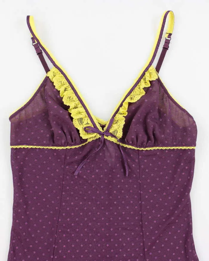 Y2k 00s La Vie En Rose Purple Mesh Lingerie Slip - M sold by Rokit product image thumbnail 3