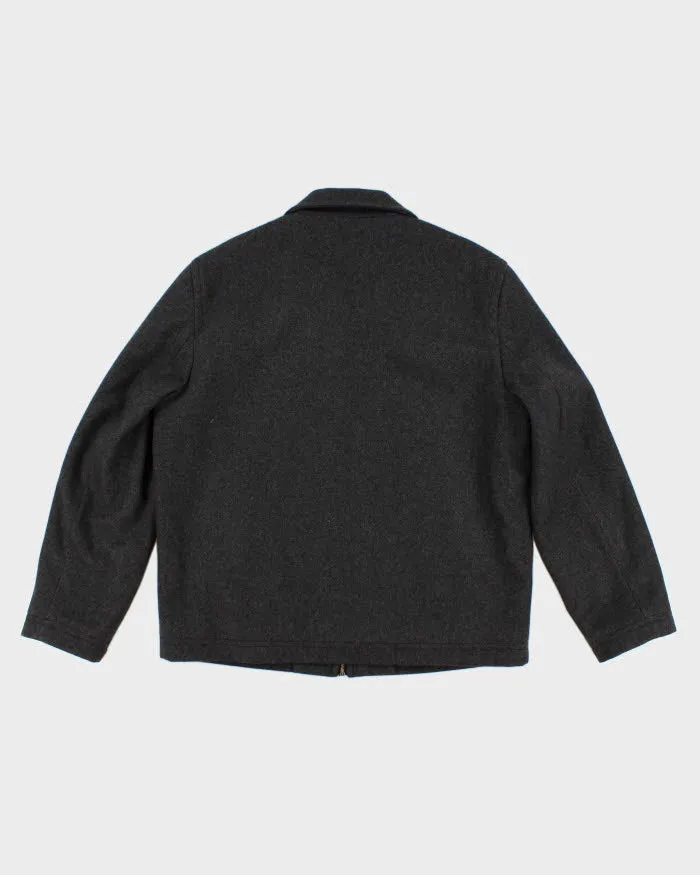 00s Tommy Hilfiger Wool Blend Grey Coat - L sold by Rokit product image thumbnail 2